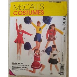 McCall's Sewing Pattern 7839 Cheerleader Costume Skirt Top Panties  Sz. 7,8,10